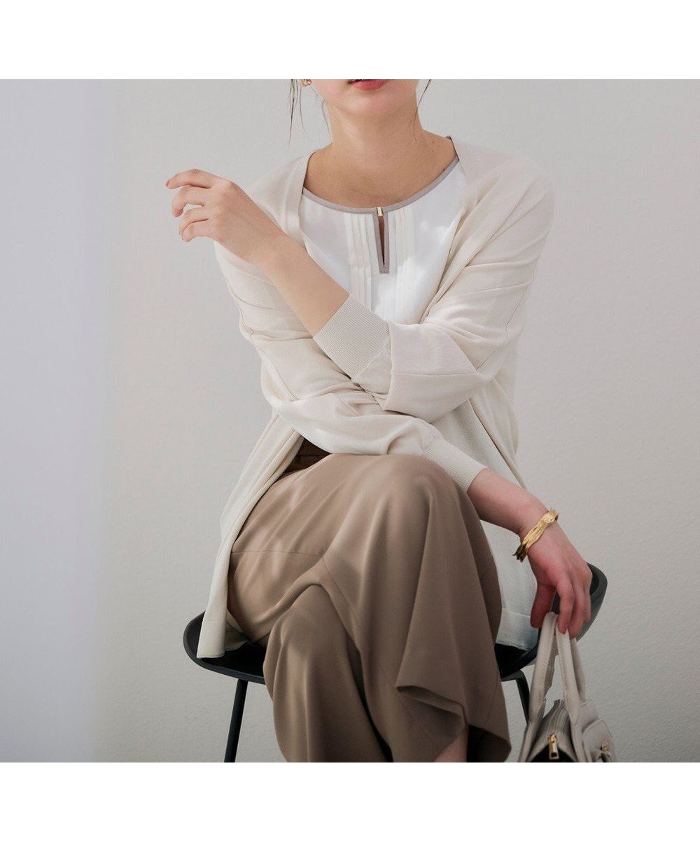 【エニィ スィス/any SiS】の【接触冷感・UVケア】アイスタッチ カーディガン インテリア・キッズ・メンズ・レディースファッション・服の通販 founy(ファニー) 　ファッション　Fashion　レディースファッション　Fashion for Women　トップス・カットソー　Cut & Sew Tops　カーディガン・羽織り　Layered Style Cardigans　カーディガン　Cardigan, Knitwear　スリット　Slit, Slit Detail　ミドル　Middle Length, Mid Height　夏　Summer　春　Spring　S/S・春夏　SS, Spring/Summer, Warm Season　羽織　Haori, Light Jacket　軽量　Lightweight, Ultra Light　ライトベージュ|ID: prp329100004709557 ipo3291000000034387959