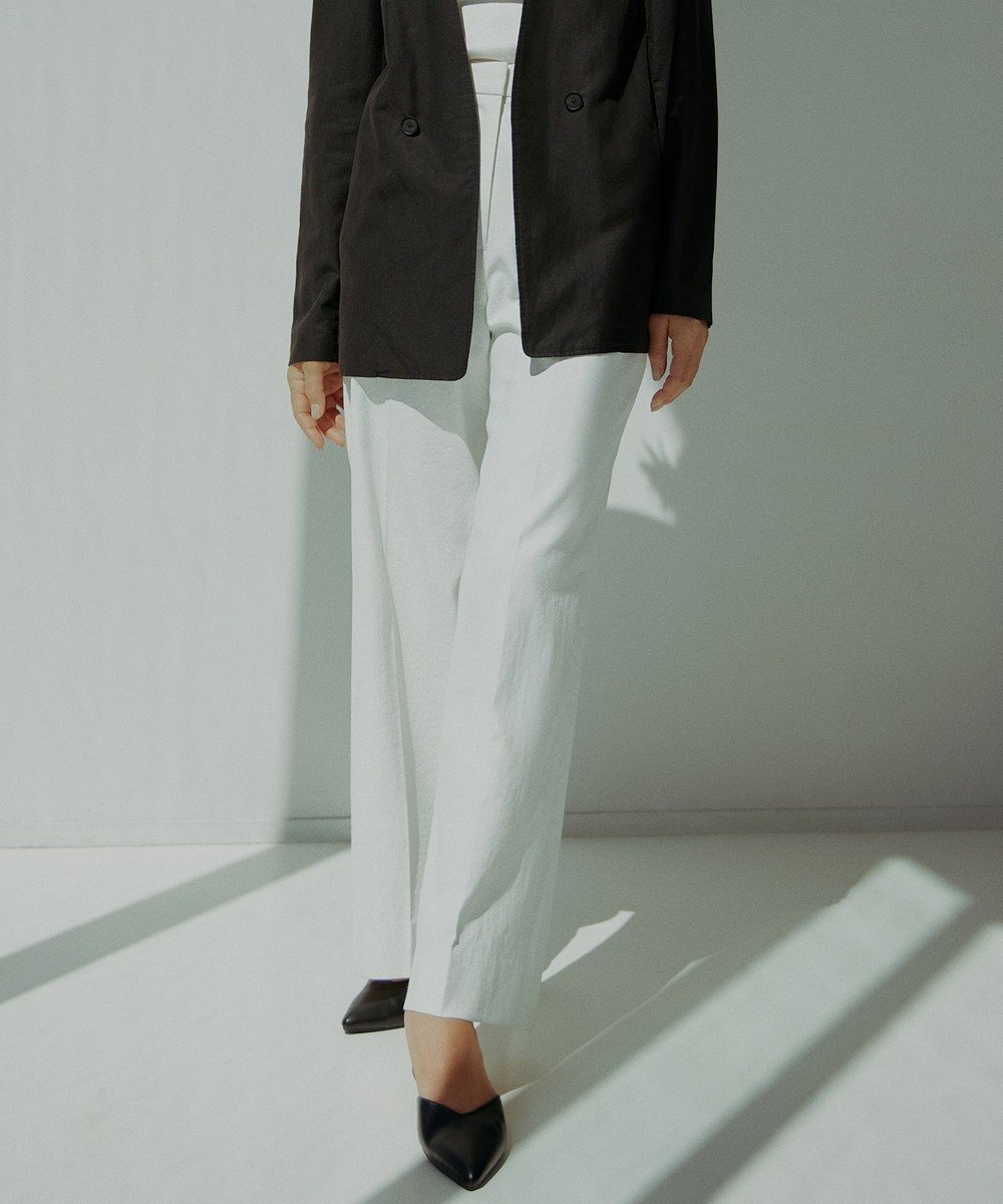 【アイシービー/iCB】の【UVカット・吸水速乾・接触冷感・洗える】シェルタリングドライオックス ワイドパンツ インテリア・キッズ・メンズ・レディースファッション・服の通販 founy(ファニー) 　ファッション　Fashion　レディースファッション　Fashion for Women　パンツ　Pants & Trousers　オックス　Oxford Fabric　春　Spring　洗える　Machine Washable　吸水　Absorbent, Quick-Dry　スマート　Smart, Elegant　センター　Center, Center Line　タンブラー　Tumbler, Travel Mug　リネン　Linen, Linen Fabric　ワイド　Wide, Wide Fit　S/S・春夏　SS, Spring/Summer, Warm Season　夏　Summer　2024年　2024　2024春夏・S/S　Spring/Summer 2024 SS24　オフホワイト系|ID: prp329100004709576 ipo3291000000034273761