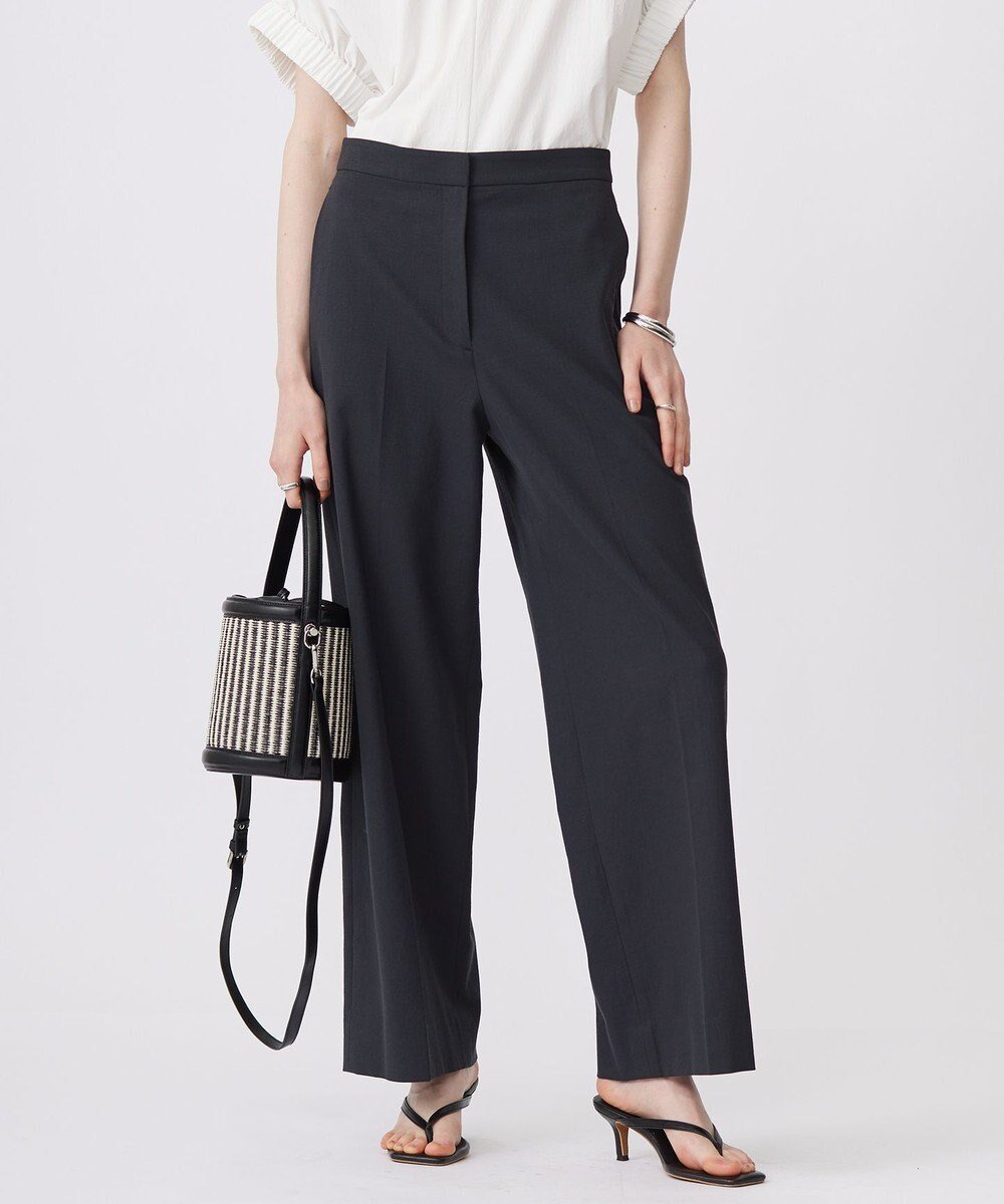 【アイシービー/iCB】の【UVカット・吸水速乾・接触冷感・洗える】シェルタリングドライオックス ワイドパンツ インテリア・キッズ・メンズ・レディースファッション・服の通販 founy(ファニー) 　ファッション　Fashion　レディースファッション　Fashion for Women　パンツ　Pants & Trousers　オックス　Oxford Fabric　春　Spring　洗える　Machine Washable　吸水　Absorbent, Quick-Dry　スマート　Smart, Elegant　センター　Center, Center Line　タンブラー　Tumbler, Travel Mug　リネン　Linen, Linen Fabric　ワイド　Wide, Wide Fit　S/S・春夏　SS, Spring/Summer, Warm Season　夏　Summer　2024年　2024　2024春夏・S/S　Spring/Summer 2024 SS24　ブラック系|ID: prp329100004709576 ipo3291000000034273762