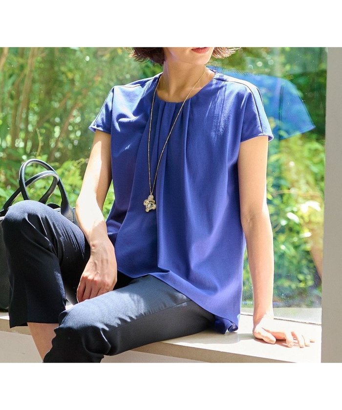 【自由区/JIYU-KU】の【洗える・XSサイズあり】ハイツイストポンチフロントタック カットソー インテリア・キッズ・メンズ・レディースファッション・服の通販 founy(ファニー) https://founy.com/ ファッション Fashion レディースファッション Fashion for Women トップス・カットソー Cut & Sew Tops シャツ・ブラウス・オフィスカジュアル Elegant Blouses & Button-Ups ロングTシャツ・Tシャツ Longline T-Shirts & Tees カットソー・ベーシックTシャツ Cut-and-Sewn Tops / Stretch Tees & Basics カットソー Cut and Sewn Top ストレッチ Stretch, Stretchy Fabric ドレープ Drape, Draping Fabric フロント Front, Front Design 夏 Summer 春 Spring S/S・春夏 SS, Spring/Summer, Warm Season 洗える Machine Washable |ID: prp329100004709603 ipo3291000000034305028