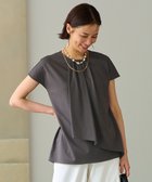 【自由区/JIYU-KU】の【洗える・XSサイズあり】ハイツイストポンチフロントタック カットソー グレー系|ID: prp329100004709603 ipo3291000000034305037