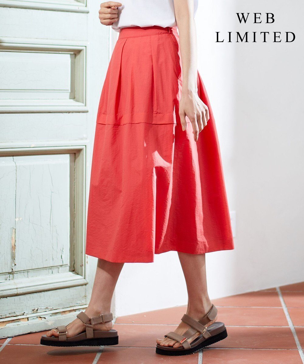 【ジェイ プレス/J.PRESS】の【WEB限定カラーあり・洗える】ライトタフタ フレアー スカート インテリア・キッズ・メンズ・レディースファッション・服の通販 founy(ファニー) ファッション Fashion レディースファッション Fashion for Women スカート Skirts おすすめ Recommended / Our Picks コンパクト Compact, Small Size タフタ Taffeta, Structured Fabric 夏 Summer 春 Spring S/S・春夏 SS, Spring/Summer, Warm Season 洗える Machine Washable オレンジ系|ID: prp329100004710795 ipo3291000000034257270