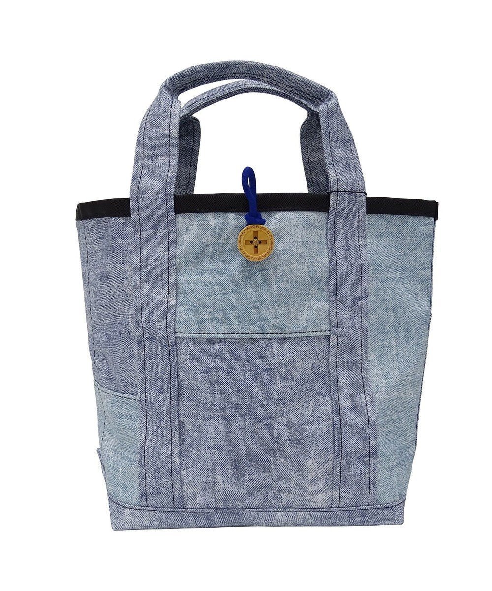 【プラスリング/+RING】の傘生地を使用した撥水ミニトートバッグ S BLU SR241 人気、トレンドファッション・服の通販 founy(ファニー) 　ファッション　Fashion　レディースファッション　Fashion for Women　バッグ　Bags　レイングッズ・傘・晴雨兼用傘　Umbrellas & Rain Gear　アウトドア　Outdoor Clothing　デニム　Denim, Jeans Material　プリント　Print, Printed Pattern　ボンディング　Bonding, Bonded Fabric　ポケット　Pocket, Pocket Detail　傘　Umbrella, Parasol　 other-1|ID: prp329100004710797 ipo3291000000034265276