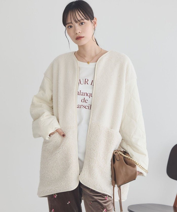 【アースミュージックアンドエコロジー/earth music&ecology】のボアキルトミドルコート インテリア・キッズ・メンズ・レディースファッション・服の通販 founy(ファニー) https://founy.com/ ファッション Fashion レディースファッション Fashion for Women アウター Coat / Outerwear Collection コート・ロングコート・ピーコート Long Coats, Peacoats & More レディースジャケット・軽アウター Jackets おすすめ Recommended / Our Picks コンビ Combo, Combination Style ジャケット Jacket, Outerwear バランス Balance, Style Balance ポケット Pocket, Pocket Detail ミドル Middle Length, Mid Height ロング Long, Long-Length A/W・秋冬 Autumn/Winter |ID: prp329100004710852 ipo3291000000035411894