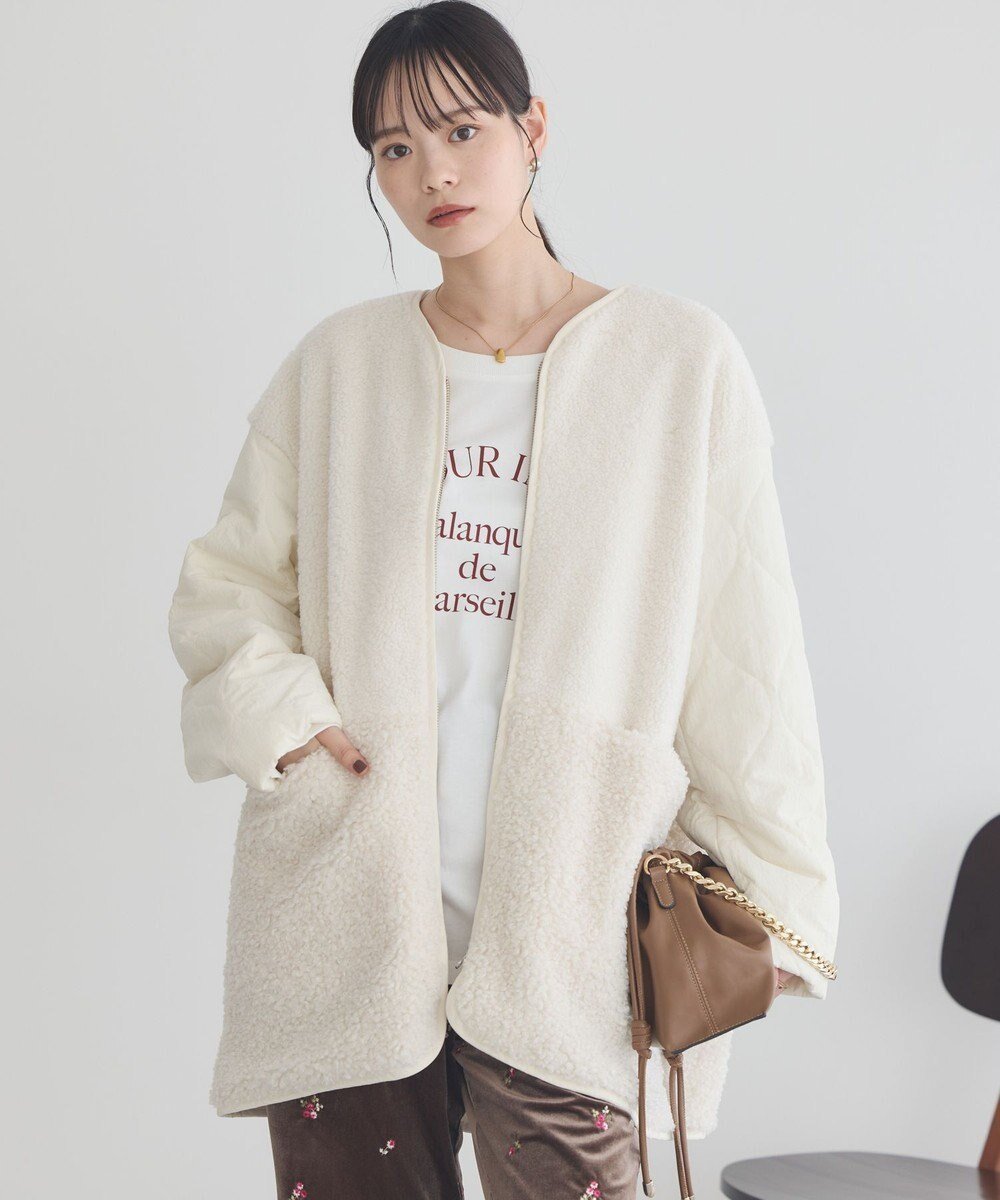 【アースミュージックアンドエコロジー/earth music&ecology】のボアキルトミドルコート 人気、トレンドファッション・服の通販 founy(ファニー) 　ファッション　Fashion　レディースファッション　Fashion for Women　アウター　Coat / Outerwear Collection　コート・ロングコート・ピーコート　Long Coats, Peacoats & More　レディースジャケット・軽アウター　Jackets　おすすめ　Recommended / Our Picks　コンビ　Combo, Combination Style　ジャケット　Jacket, Outerwear　バランス　Balance, Style Balance　ポケット　Pocket, Pocket Detail　ミドル　Middle Length, Mid Height　ロング　Long, Long-Length　A/W・秋冬　Autumn/Winter　 other-1|ID: prp329100004710852 ipo3291000000035411894