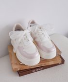 【メゾンドフルール/Maison de FLEUR】のレースリボン厚底スニーカー Light Pink|ID: prp329100004710853 ipo3291000000034028581