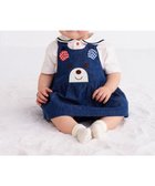 【ミキハウスホットビスケッツ/MIKI HOUSE HOT BISCUITS / KIDS】の【70-90cm】 顔ドン スカート付きデニムロンパース 紺|ID: prp329100004710866 ipo3291000000034028635
