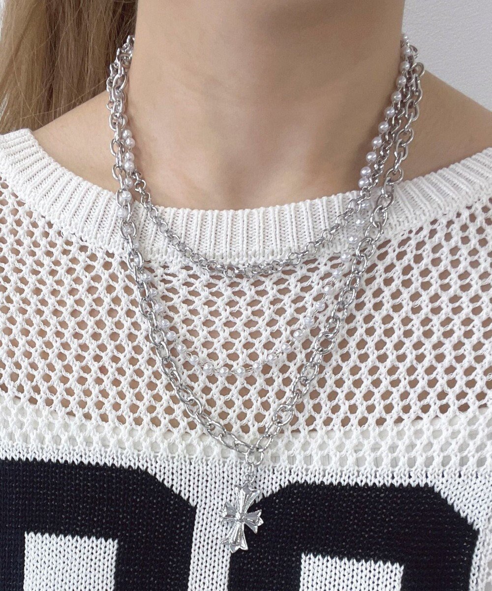 【ウィゴー/WEGO】のL3連クロスネックレス インテリア・キッズ・メンズ・レディースファッション・服の通販 founy(ファニー) 　ファッション　Fashion　レディースファッション　Fashion for Women　ジュエリー　Jewelry　ネックレス　Necklaces & Pendants　おすすめ　Recommended / Our Picks　アクセサリー　Fashion Accessories　シンプル　Simple, Minimal　スウェット / スエット　Sweatshirt, Sweatwear　スマホ　Smartphone, Mobile Device　ネックレス　Necklace, Pendant Necklace　夏　Summer　春　Spring　S/S・春夏　SS, Spring/Summer, Warm Season　柄2|ID: prp329100004710898 ipo3291000000035830080