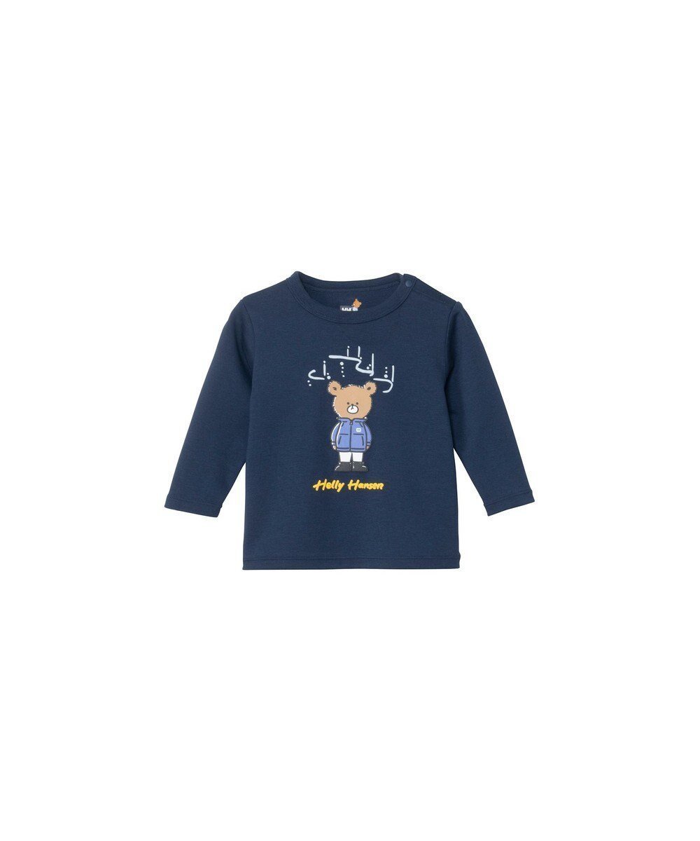 【ヘリーハンセン/HELLY HANSEN / KIDS】の【ベビー・抗菌防臭・記名ラベル付・ECO素材】ロングスリーブヘリーベアオーロラティー インテリア・キッズ・メンズ・レディースファッション・服の通販 founy(ファニー) 　ファッション　Fashion　キッズファッション　Fashion for Kids　トップス・カットソー　Cut & Sew Tops　なめらか　Smooth, Silky Texture　カットソー　Cut and Sewn Top　コレクション　Collection, Seasonal Line　フロント　Front, Front Design　ベビー　Baby, Babywear　夏　Summer　抗菌　Antibacterial, Bacteria-Resistant　S/S・春夏　SS, Spring/Summer, Warm Season　A/W・秋冬　Autumn/Winter　オーシャンネイビー|ID: prp329100004710911 ipo3291000000034028835
