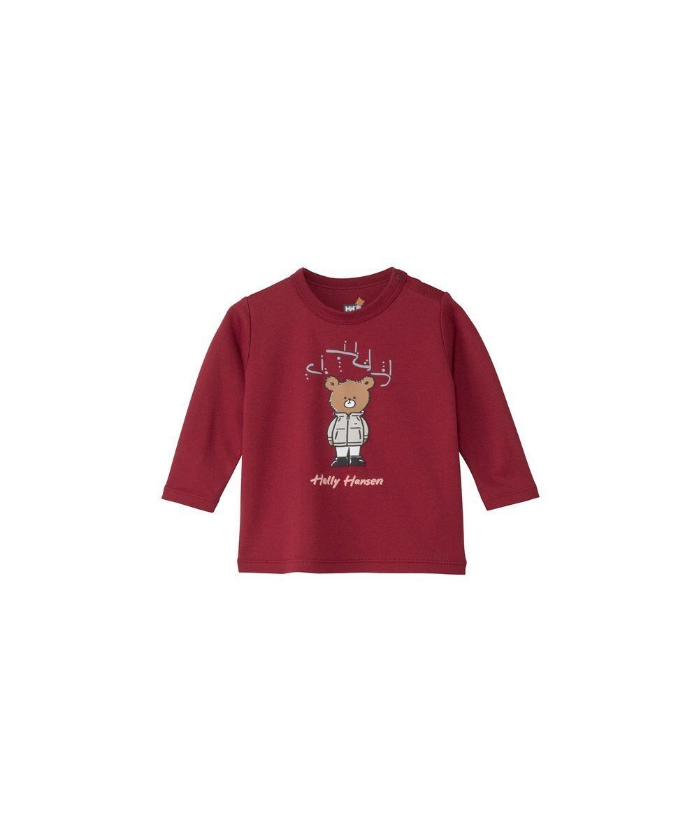 【ヘリーハンセン/HELLY HANSEN / KIDS】の【ベビー・抗菌防臭・記名ラベル付・ECO素材】ロングスリーブヘリーベアオーロラティー インテリア・キッズ・メンズ・レディースファッション・服の通販 founy(ファニー) 　ファッション　Fashion　キッズファッション　Fashion for Kids　トップス・カットソー　Cut & Sew Tops　なめらか　Smooth, Silky Texture　カットソー　Cut and Sewn Top　コレクション　Collection, Seasonal Line　フロント　Front, Front Design　ベビー　Baby, Babywear　夏　Summer　抗菌　Antibacterial, Bacteria-Resistant　S/S・春夏　SS, Spring/Summer, Warm Season　A/W・秋冬　Autumn/Winter　ブリックレッド|ID: prp329100004710911 ipo3291000000034028836