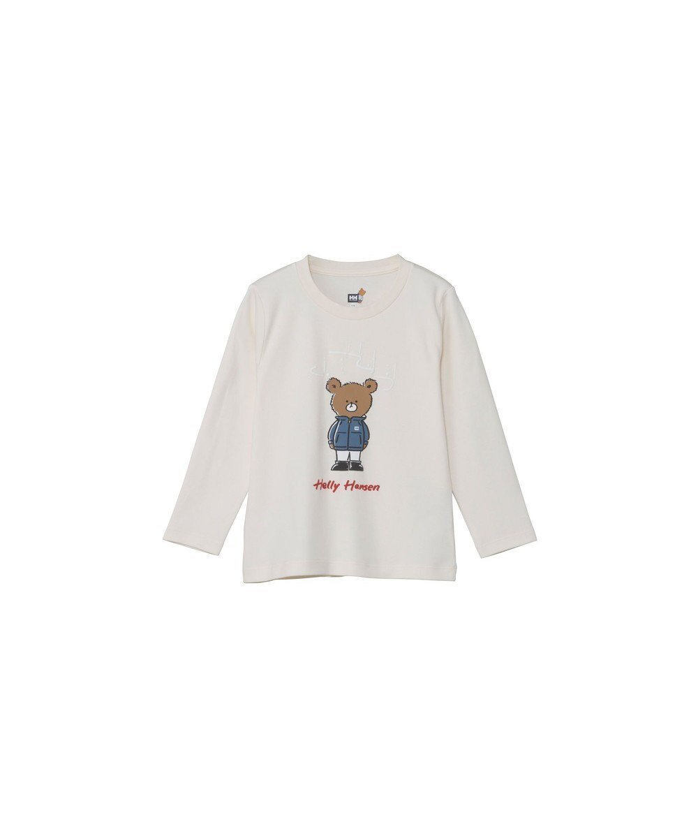 【ヘリーハンセン/HELLY HANSEN / KIDS】の【キッズ・抗菌防臭・記名ラベル付・ECO素材】ロングスリーブヘリーベアオーロラティー インテリア・キッズ・メンズ・レディースファッション・服の通販 founy(ファニー) 　ファッション　Fashion　キッズファッション　Fashion for Kids　トップス・カットソー　Cut & Sew Tops　なめらか　Smooth, Silky Texture　カットソー　Cut and Sewn Top　コレクション　Collection, Seasonal Line　ストレッチ　Stretch, Stretchy Fabric　フロント　Front, Front Design　夏　Summer　抗菌　Antibacterial, Bacteria-Resistant　S/S・春夏　SS, Spring/Summer, Warm Season　A/W・秋冬　Autumn/Winter　長袖　Long Sleeve, Full Sleeve　アイボリー|ID: prp329100004710913 ipo3291000000034028842