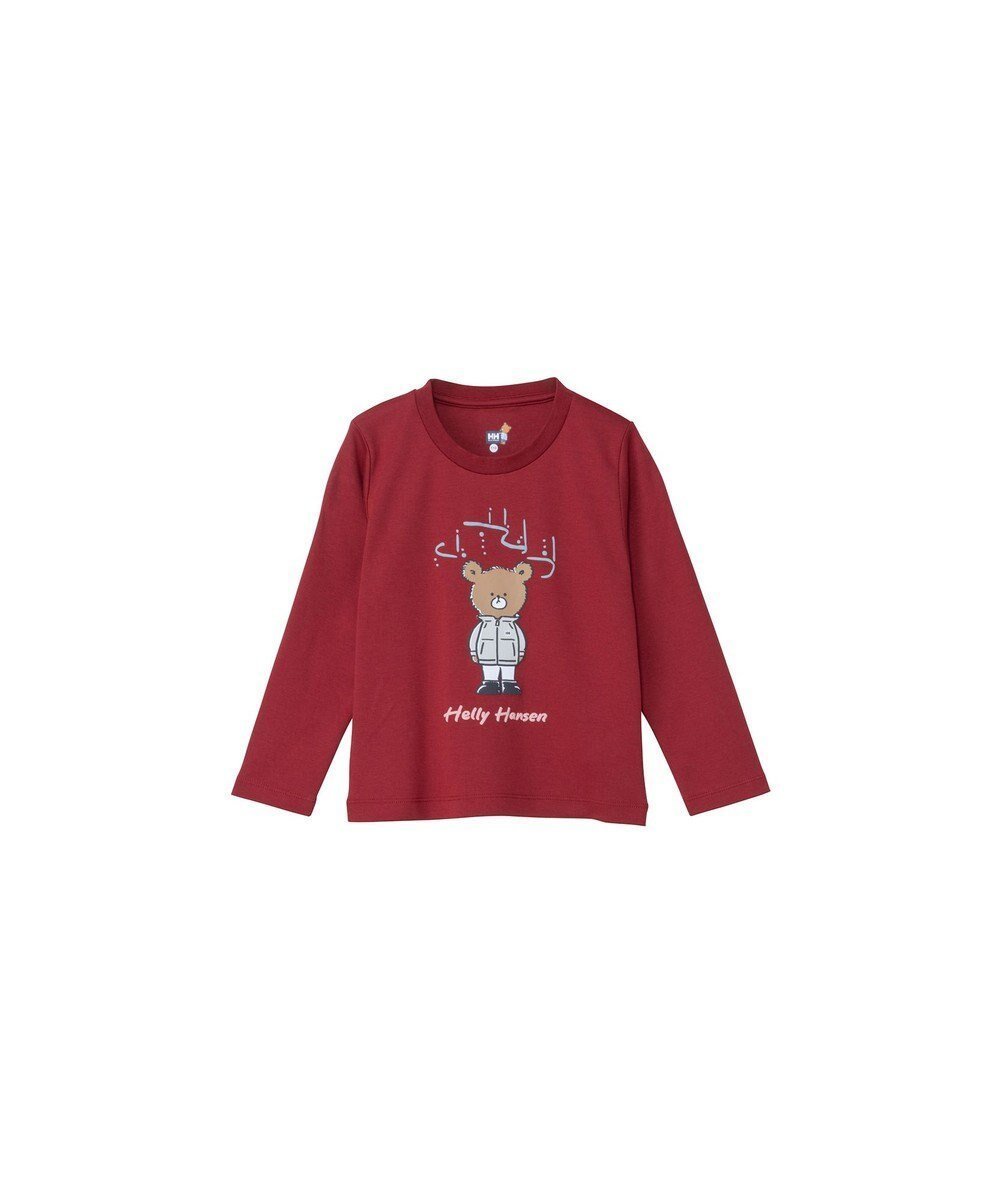 【ヘリーハンセン/HELLY HANSEN / KIDS】の【キッズ・抗菌防臭・記名ラベル付・ECO素材】ロングスリーブヘリーベアオーロラティー インテリア・キッズ・メンズ・レディースファッション・服の通販 founy(ファニー) 　ファッション　Fashion　キッズファッション　Fashion for Kids　トップス・カットソー　Cut & Sew Tops　なめらか　Smooth, Silky Texture　カットソー　Cut and Sewn Top　コレクション　Collection, Seasonal Line　ストレッチ　Stretch, Stretchy Fabric　フロント　Front, Front Design　夏　Summer　抗菌　Antibacterial, Bacteria-Resistant　S/S・春夏　SS, Spring/Summer, Warm Season　A/W・秋冬　Autumn/Winter　長袖　Long Sleeve, Full Sleeve　ブリックレッド|ID: prp329100004710913 ipo3291000000034028843