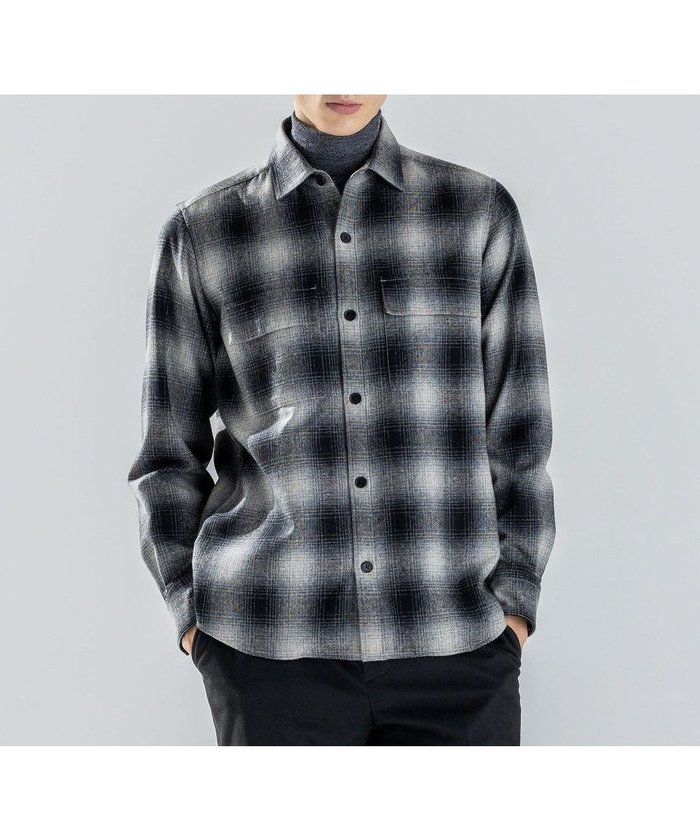 【ジョゼフ オム/JOSEPH HOMME / MEN】の【新素材】フェードフラノチェック / シャツブルゾン インテリア・キッズ・メンズ・レディースファッション・服の通販 founy(ファニー) https://founy.com/ ファッション Fashion メンズファッション Fashion for Men トップス・カットソー Cut & Sew Tops メンズシャツ Shirts インナー Innerwear カフス Cuff Design フラップ Flap, Flap Pocket フロント Front, Front Design ブルゾン Blouson, Bomber Jacket ポケット Pocket, Pocket Detail 冬 Winter / This Winter A/W・秋冬 Autumn/Winter |ID: prp329100004710926 ipo3291000000034242994