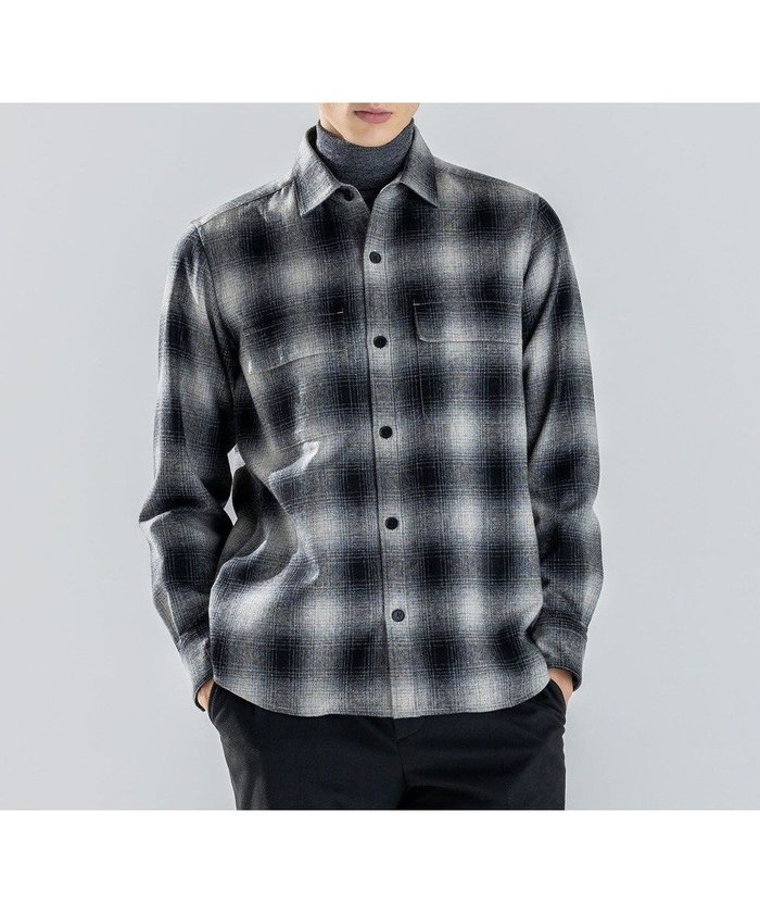 【ジョゼフ オム/JOSEPH HOMME / MEN】の【新素材】フェードフラノチェック / シャツブルゾン インテリア・キッズ・メンズ・レディースファッション・服の通販 founy(ファニー) https://founy.com/ ファッション Fashion メンズファッション Fashion for Men トップス・カットソー Cut & Sew Tops メンズシャツ Shirts インナー Innerwear カフス Cuff Design フラップ Flap, Flap Pocket フロント Front, Front Design ブルゾン Blouson, Bomber Jacket ポケット Pocket, Pocket Detail 冬 Winter / This Winter A/W・秋冬 Autumn/Winter |ID: prp329100004710926 ipo3291000000035825138