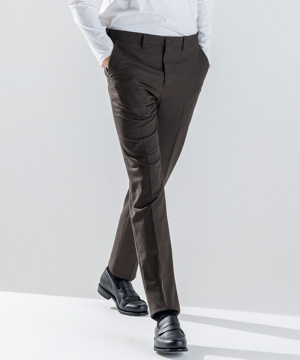 【ジョゼフ オム/JOSEPH HOMME / MEN】の【洗える/しわになりにくい/ストレッチ】ウール混 キャリーマンストレッチ テーパードパンツ / CITY インテリア・キッズ・メンズ・レディースファッション・服の通販 founy(ファニー) 　ファッション　Fashion　メンズファッション　Fashion for Men　ボトムス　Bottoms　洗える　Machine Washable　ストレッチ　Stretch, Stretchy Fabric　スラックス　Slacks, Dress Pants　テーパード　Tapered, Tapered Pants　定番　Standard, Basic Item　フラップ　Flap, Flap Pocket　フランス　France, French　A/W・秋冬　Autumn/Winter　おすすめ　Recommended / Our Picks　エレガント 上品　Elegant　ビジネス 仕事 通勤　Business / Work / Commuting　ダークブラウン系|ID: prp329100004710927 ipo3291000000034028905