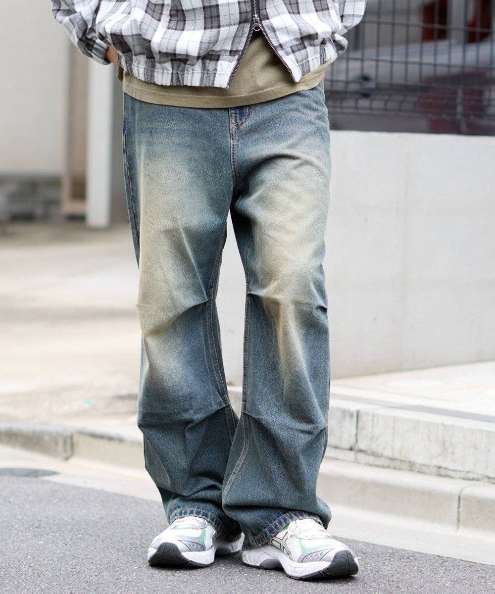 【ウィゴー/WEGO / MEN】の【S～Lサイズ展開/ウエスト調整可】パラシュートデニムパンツ 人気、トレンドファッション・服の通販 founy(ファニー) 　ファッション　Fashion　メンズファッション　Fashion for Men　ボトムス　Bottoms　デニムパンツ・ジーンズ　Denim Pants　春　Spring　ショルダー　Shoulder, Shoulder Strap　シンプル　Simple, Minimal　スウェット / スエット　Sweatshirt, Sweatwear　スニーカー　Sneakers, Trainers　スマホ　Smartphone, Mobile Device　デニム　Denim, Jeans Material　トレンド　Trend, Trending Now　バランス　Balance, Style Balance　ビッグ　Big, Oversized　ワイド　Wide, Wide Fit　A/W・秋冬　Autumn/Winter　夏　Summer　 other-1|ID: prp329100004710932 ipo3291000000034028940