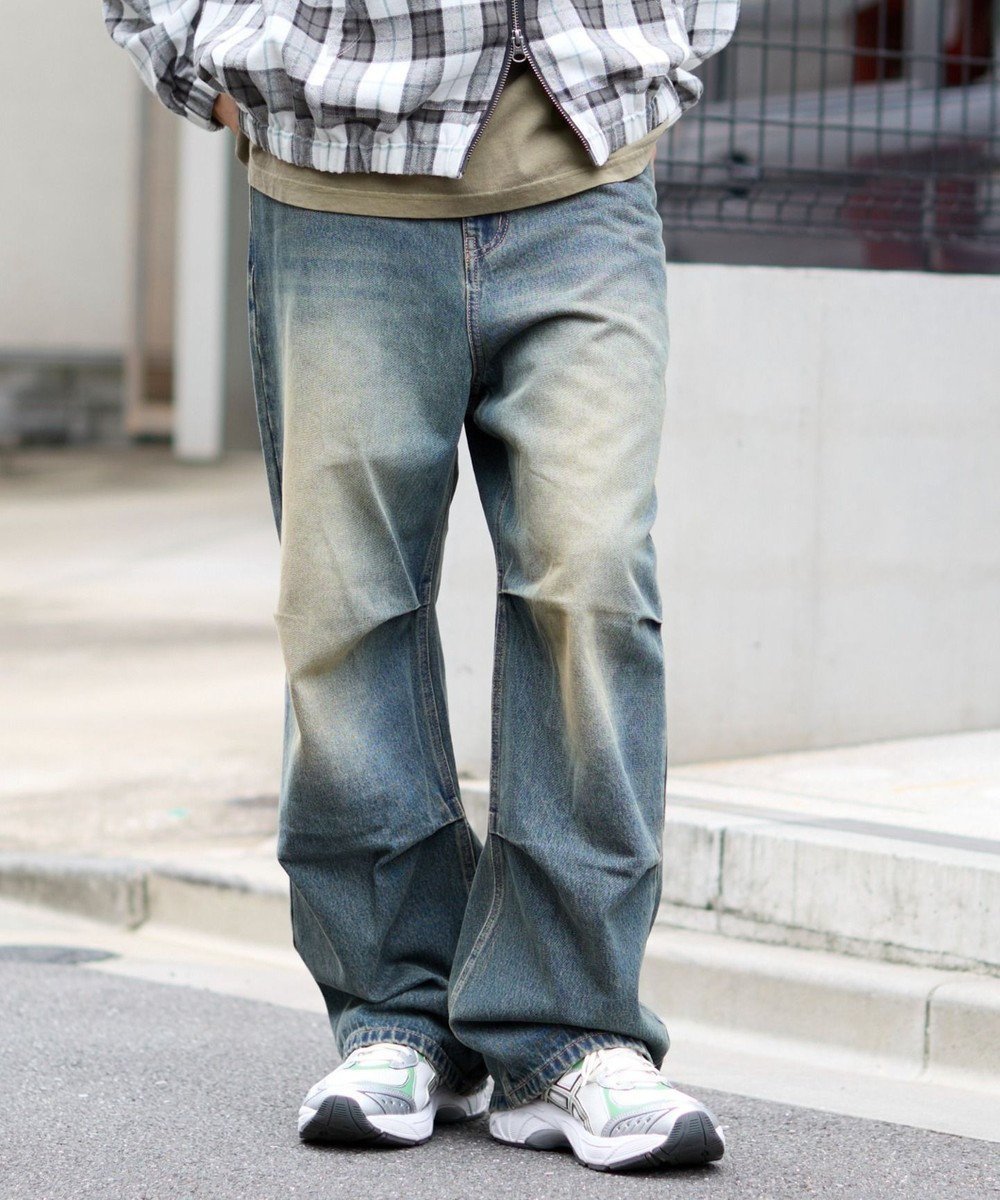 【ウィゴー/WEGO / MEN】の【S~Lサイズ展開/ウエスト調整可】パラシュートデニムパンツ 人気、トレンドファッション・服の通販 founy(ファニー) ファッション Fashion メンズファッション Fashion for Men ボトムス Bottoms デニムパンツ・ジーンズ Denim Pants 春 Spring ショルダー Shoulder, Shoulder Strap シンプル Simple, Minimal スウェット / スエット Sweatshirt, Sweatwear スニーカー Sneakers, Trainers スマホ Smartphone, Mobile Device デニム Denim, Jeans Material トレンド Trend, Trending Now バランス Balance, Style Balance ビッグ Big, Oversized ワイド Wide, Wide Fit A/W・秋冬 Autumn/Winter 夏 Summer other-1|ID: prp329100004710932 ipo3291000000034243003