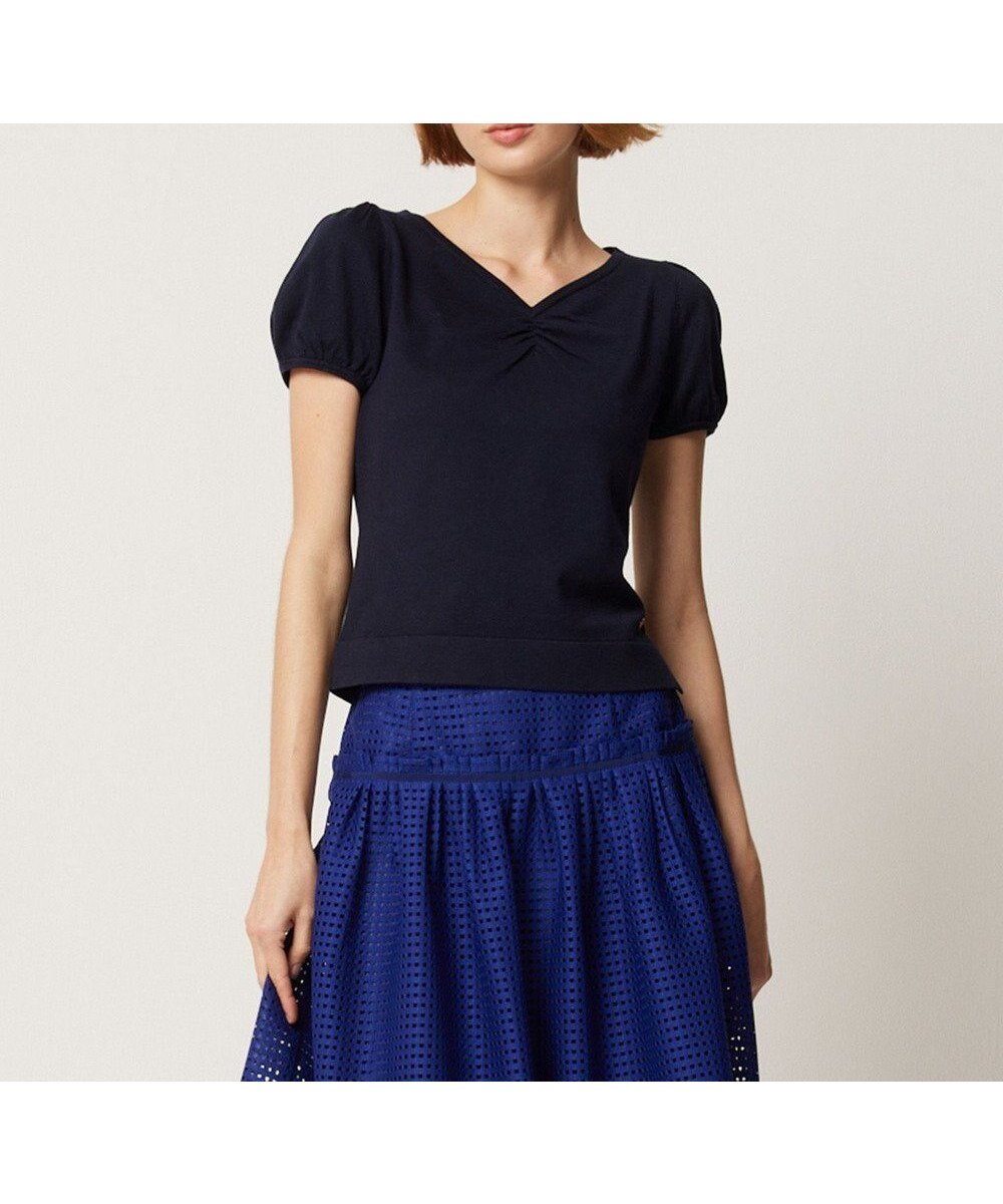 【トッカ/TOCCA】の【洗える】SWIMMING POOL プルオーバー インテリア・キッズ・メンズ・レディースファッション・服の通販 founy(ファニー) 2024年 2024 2024春夏・S/S Spring/Summer 2024 SS24 ギャザー Gathered, Ruffled シンプル Simple, Minimal ストレッチ Stretch, Stretchy Fabric スリット Slit, Slit Detail セーター Sweater, Knitwear 半袖 Short Sleeve, Half Sleeve 夏 Summer 春 Spring S/S・春夏 SS, Spring/Summer, Warm Season 洗える Machine Washable ネイビー系|ID: prp329100004710936 ipo3291000000034253817