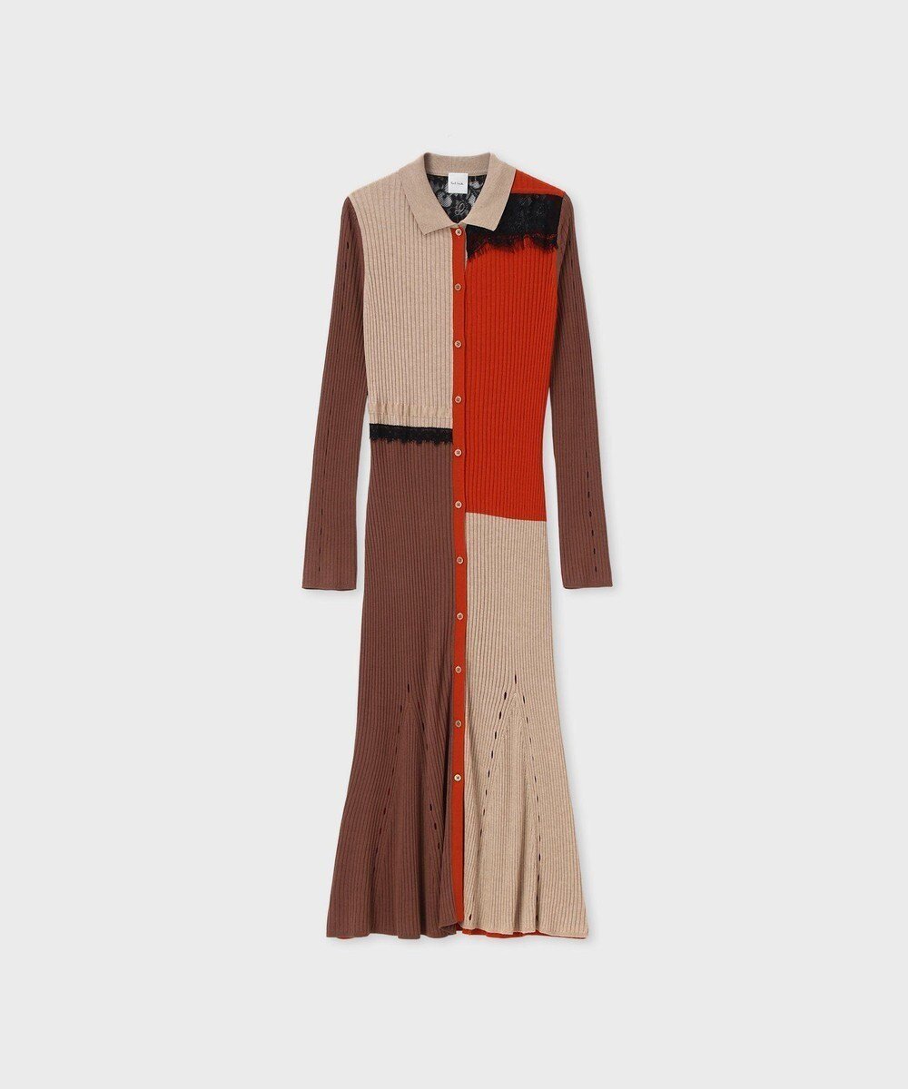 【ポール スミス/Paul Smith】の【洗える】レース カラーブロック ワンピース インテリア・キッズ・メンズ・レディースファッション・服の通販 founy(ファニー) 　ファッション　Fashion　レディースファッション　Fashion for Women　ワンピース　Dresses　ニットワンピース　Knit Dresses　新作・新入荷　New Arrivals / New In　エレガント 上品　Elegant　ドレス　Dress, One-Piece　ブロック　Block, Solid Block Pattern　レース　Lace, Lace Fabric　ワイドリブ　Wide Rib, Wide Ribbed Knit　夏　Summer　S/S・春夏　SS, Spring/Summer, Warm Season　洗える　Machine Washable　A/W・秋冬　Autumn/Winter　レッド|ID: prp329100004710950 ipo3291000000034029033