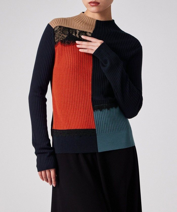 【ポール スミス/Paul Smith】の【洗える】レース カラーブロック ニット インテリア・キッズ・メンズ・レディースファッション・服の通販 founy(ファニー) https://founy.com/ ファッション Fashion レディースファッション Fashion for Women トップス・カットソー Cut & Sew Tops ニット Knit Tops & Sweaters アシンメトリー Asymmetrical Style エレガント 上品 Elegant セーター Sweater, Knitwear ブロック Block, Solid Block Pattern レース Lace, Lace Fabric ワイドリブ Wide Rib, Wide Ribbed Knit 夏 Summer S/S・春夏 SS, Spring/Summer, Warm Season 洗える Machine Washable A/W・秋冬 Autumn/Winter |ID: prp329100004710951 ipo3291000000034474727