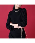 【エニィ スィス/any SiS】のCICA加工 ビューティ畔ボトルネック ニット ブラック|ID: prp329100004710953 ipo3291000000034156777