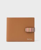 【ポールスミス/Paul Smith / MEN】のシグネチャーストライプタブ 2つ折り財布 ブラウン|ID: prp329100004712233 ipo3291000000034037437