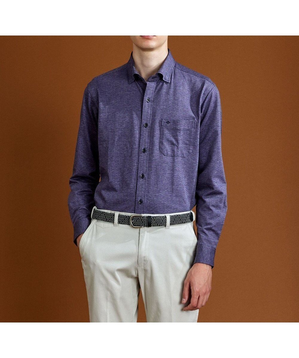 【ジョセフ アブード/JOSEPH ABBOUD / MEN】の【洗える】ドットジャガード ジャージー シャツ インテリア・キッズ・メンズ・レディースファッション・服の通販 founy(ファニー) 　ファッション　Fashion　メンズファッション　Fashion for Men　トップス・カットソー　Cut & Sew Tops　メンズシャツ　Shirts　おすすめ　Recommended / Our Picks　インナー　Innerwear　ウォッシュ　Washed Finish　シャンブレー　Chambray, Denim-Like Fabric　ジャケット　Jacket, Outerwear　ストレッチ　Stretch, Stretchy Fabric　ドット　Polka Dot, Dot Pattern　エレガント 上品　Elegant　洗える　Machine Washable　A/W・秋冬　Autumn/Winter　パープル系7|ID: prp329100004712238 ipo3291000000034309745