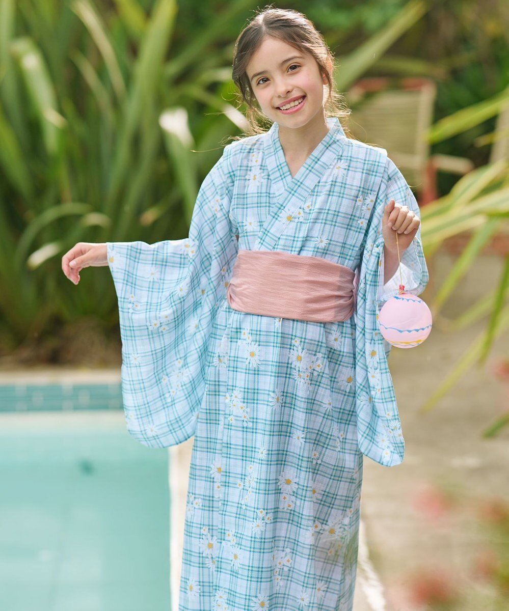【組曲 / KIDS/KUMIKYOKU】の【S-Lサイズ】マーガレットチェック 浴衣 人気、トレンドファッション・服の通販 founy(ファニー) 　ファッション　Fashion　キッズファッション　Fashion for Kids　チェック　Check, Plaid, Tartan　プリント　Print, Printed Pattern　マーガレット　Marguerite, Daisy Pattern　夏　Summer　春　Spring　S/S・春夏　SS, Spring/Summer, Warm Season　水着　Swimsuit, Swimwear　 other-1|ID: prp329100004713120 ipo3291000000034971035