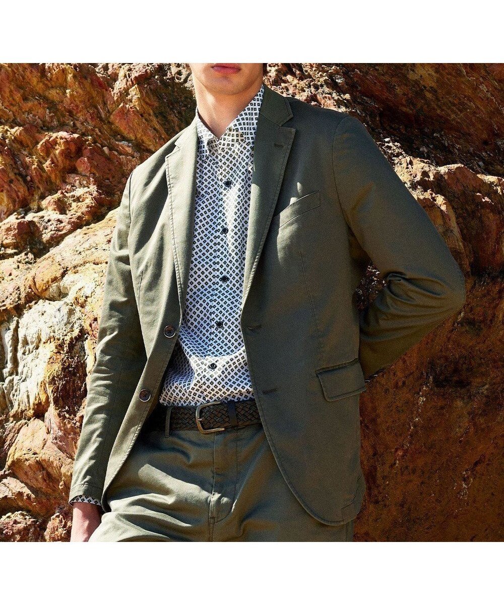 【ジョセフ アブード/JOSEPH ABBOUD / MEN】の【ストレッチ/JAPANファブリック】ヴィンテージコットンストレッチ ジャケット インテリア・キッズ・メンズ・レディースファッション・服の通販 founy(ファニー) 　ファッション　Fashion　メンズファッション　Fashion for Men　アウター　Men's Coats Outerwear　テーラードジャケット　Tailored Jackets & Blazers　サテン　Satin, Glossy Fabric　シンプル　Simple, Minimal　ジャケット　Jacket, Outerwear　ストレッチ　Stretch, Stretchy Fabric　ファブリック　Fabric, Textile　ベスト　Vest, Waistcoat　ヴィンテージ　Vintage Style　エレガント 上品　Elegant　夏　Summer　春　Spring　S/S・春夏　SS, Spring/Summer, Warm Season　カーキ系|ID: prp329100004713124 ipo3291000000034047190