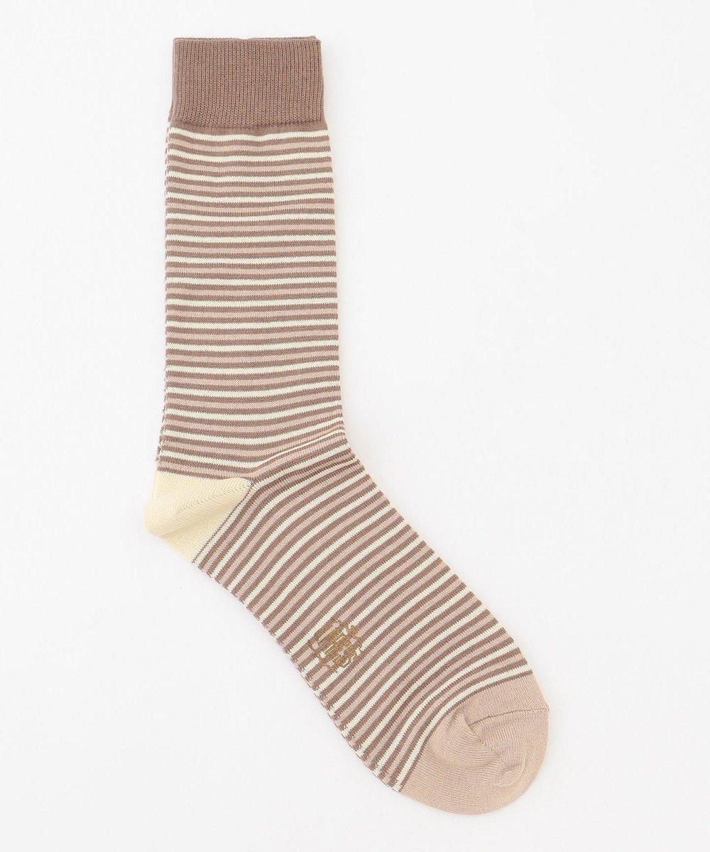 【ジェイ プレス/J.PRESS / MEN】の【カジュアル】ボーダーソックス インテリア・キッズ・メンズ・レディースファッション・服の通販 founy(ファニー) 　ファッション　Fashion　メンズファッション　Fashion for Men　シューズ・靴　Shoes　ソックス　Socks, Hosiery　ボーダー　Border, Stripe　ベージュ系|ID: prp329100004713149 ipo3291000000034410286