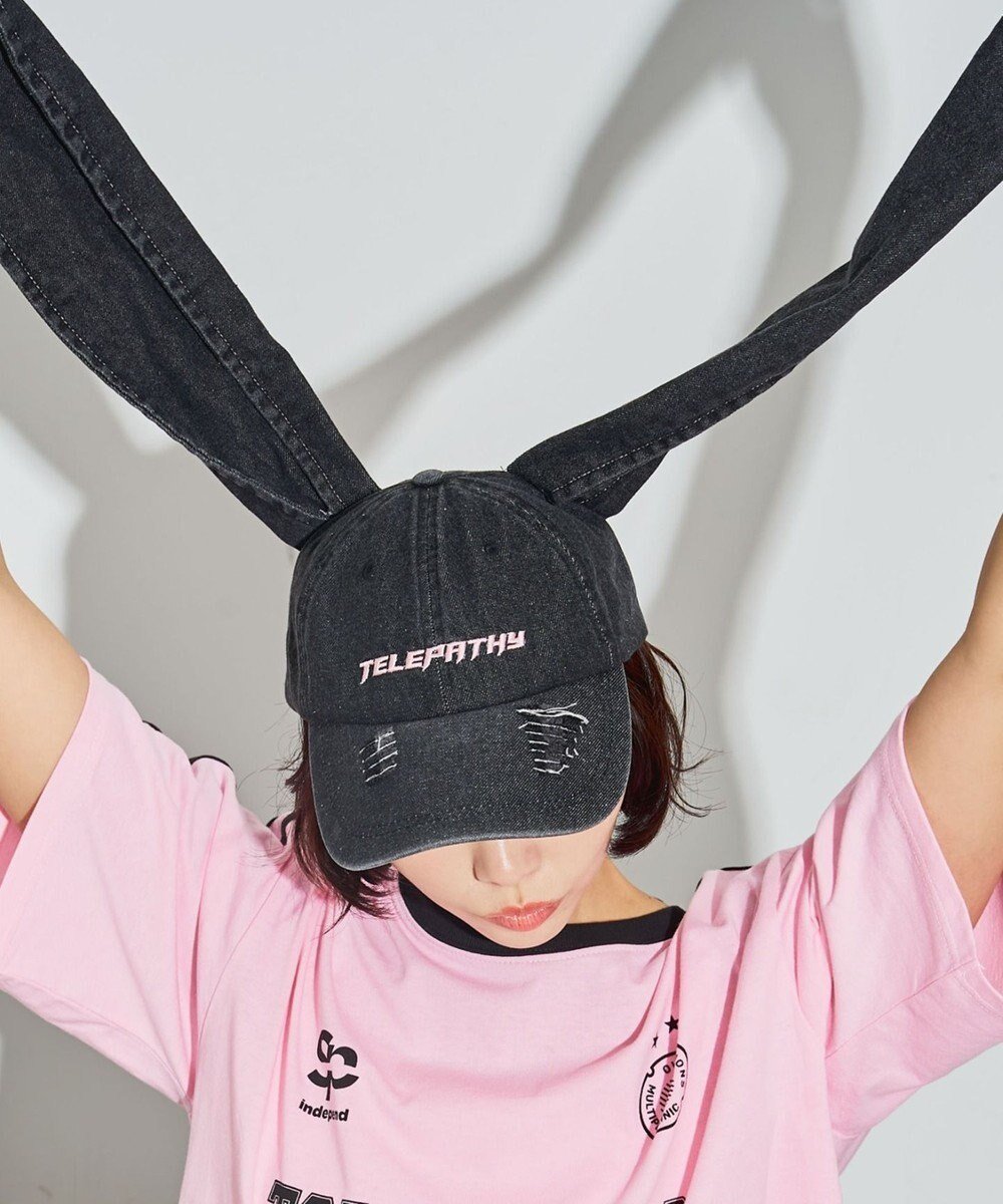 【ウィゴー/WEGO】のうさ耳デニムキャップ インテリア・キッズ・メンズ・レディースファッション・服の通販 founy(ファニー) 　ファッション　Fashion　レディースファッション　Fashion for Women　キャップ&ハット　Hats & Caps　キャップ　Cap, Baseball Cap　スマホ　Smartphone, Mobile Device　ダメージ　Distressed, Destroyed　デニム　Denim, Jeans Material　帽子　Hat, Headwear　ブラックその他|ID: prp329100004713166 ipo3291000000034556247