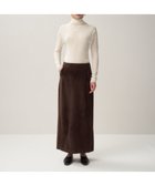 【エイトン/ATON】のSILK MOSSA ストレートスカート BROWN|ID: prp329100004713180 ipo3291000000034047399