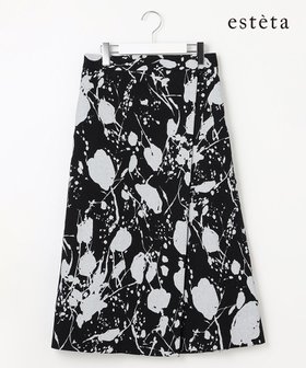【23区/NIJYUSANKU】 【エステータ】ピグメントプリント スカート人気、トレンドファッション・服の通販 founy(ファニー) ファッション Fashion レディースファッション Fashion for Women スカート Skirts 春 Spring キャンバス Canvas, Canvas Fabric シンプル Simple, Minimal フレア Flare, Flared プリント Print, Printed Pattern モノトーン Monotone, Black and White ラップ Wrap, Wrap Design S/S・春夏 SS, Spring/Summer, Warm Season 夏 Summer |ID:prp329100004713181
