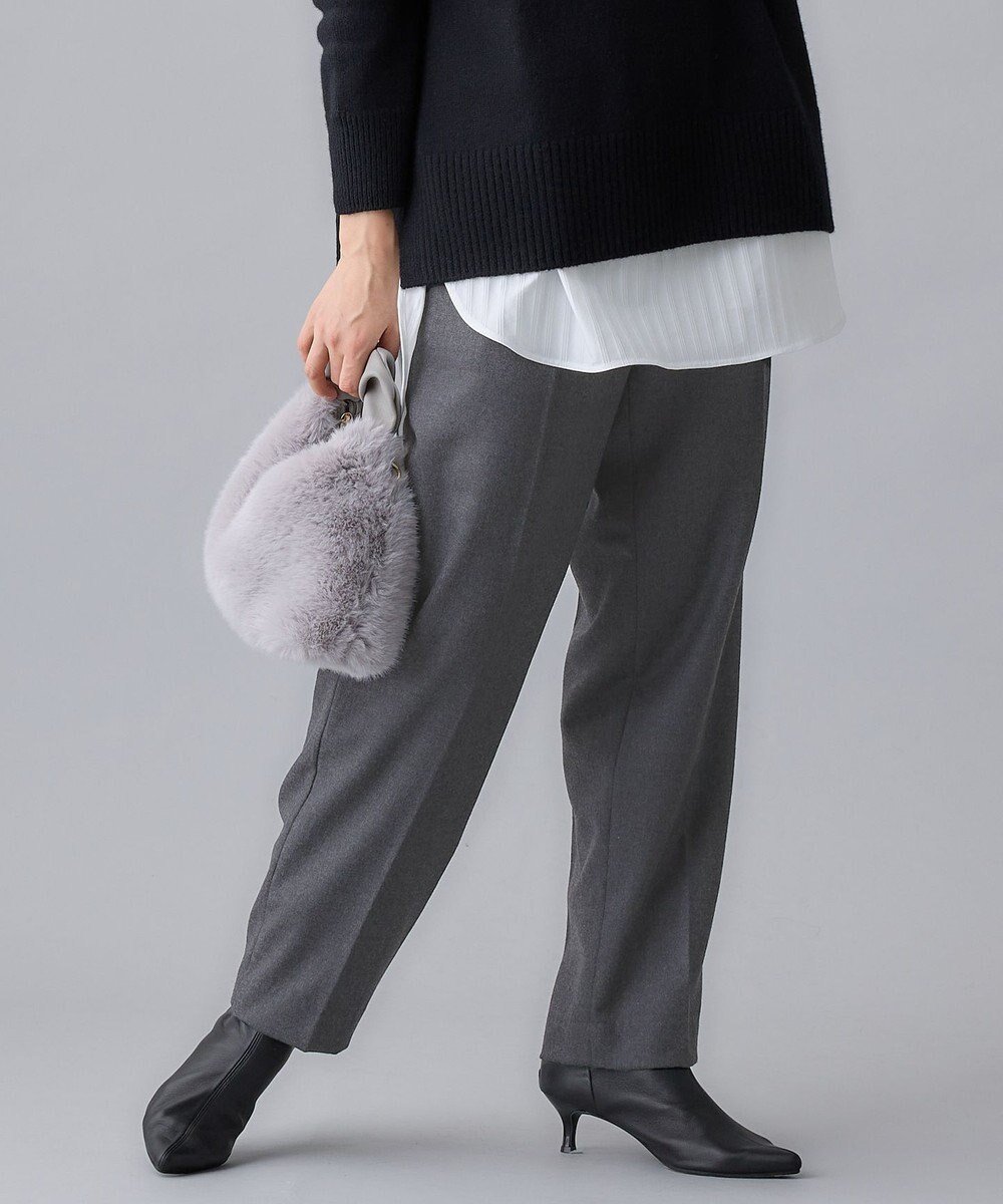 【自由区/JIYU-KU】のウールサキソニーテーパード パンツ インテリア・キッズ・メンズ・レディースファッション・服の通販 founy(ファニー) 　ファッション　Fashion　レディースファッション　Fashion for Women　パンツ　Pants & Trousers　ストレッチ　Stretch, Stretchy Fabric　A/W・秋冬　Autumn/Winter　グレー系|ID: prp329100004714205 ipo3291000000034365316