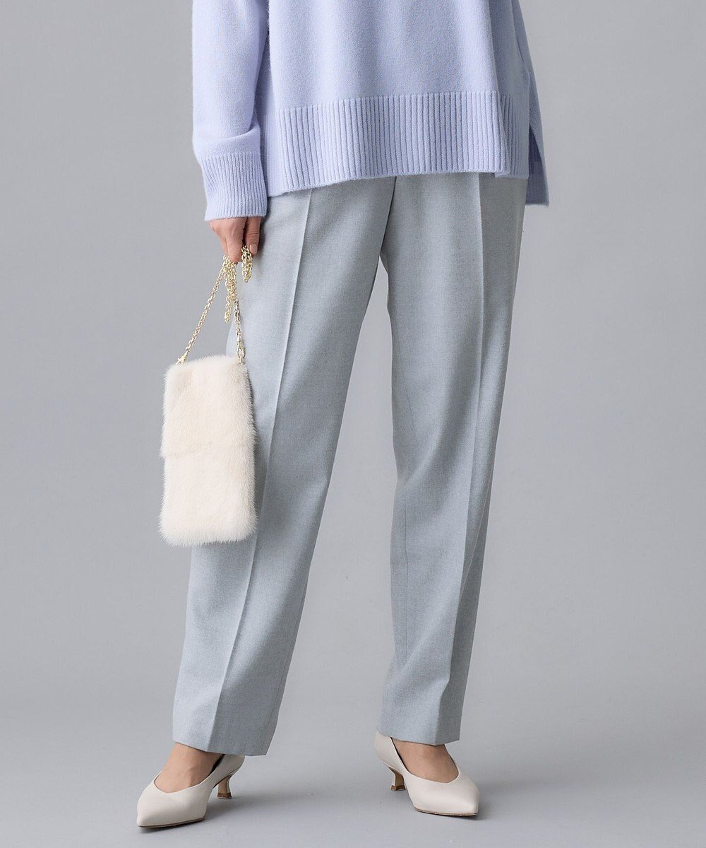 【自由区/JIYU-KU】のウールサキソニーテーパード パンツ インテリア・キッズ・メンズ・レディースファッション・服の通販 founy(ファニー) 　ファッション　Fashion　レディースファッション　Fashion for Women　パンツ　Pants & Trousers　ストレッチ　Stretch, Stretchy Fabric　A/W・秋冬　Autumn/Winter　ライトグレー系|ID: prp329100004714205 ipo3291000000034365318