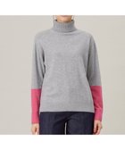 【自由区/JIYU-KU】の【洗える】セミウーステッドウールタートルネック ニット ライトグレー×ピンク|ID: prp329100004714207 ipo3291000000034463628