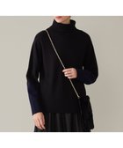 【自由区/JIYU-KU】の【洗える】セミウーステッドウールタートルネック ニット ブラック×ダークネイビー|ID: prp329100004714207 ipo3291000000034463630