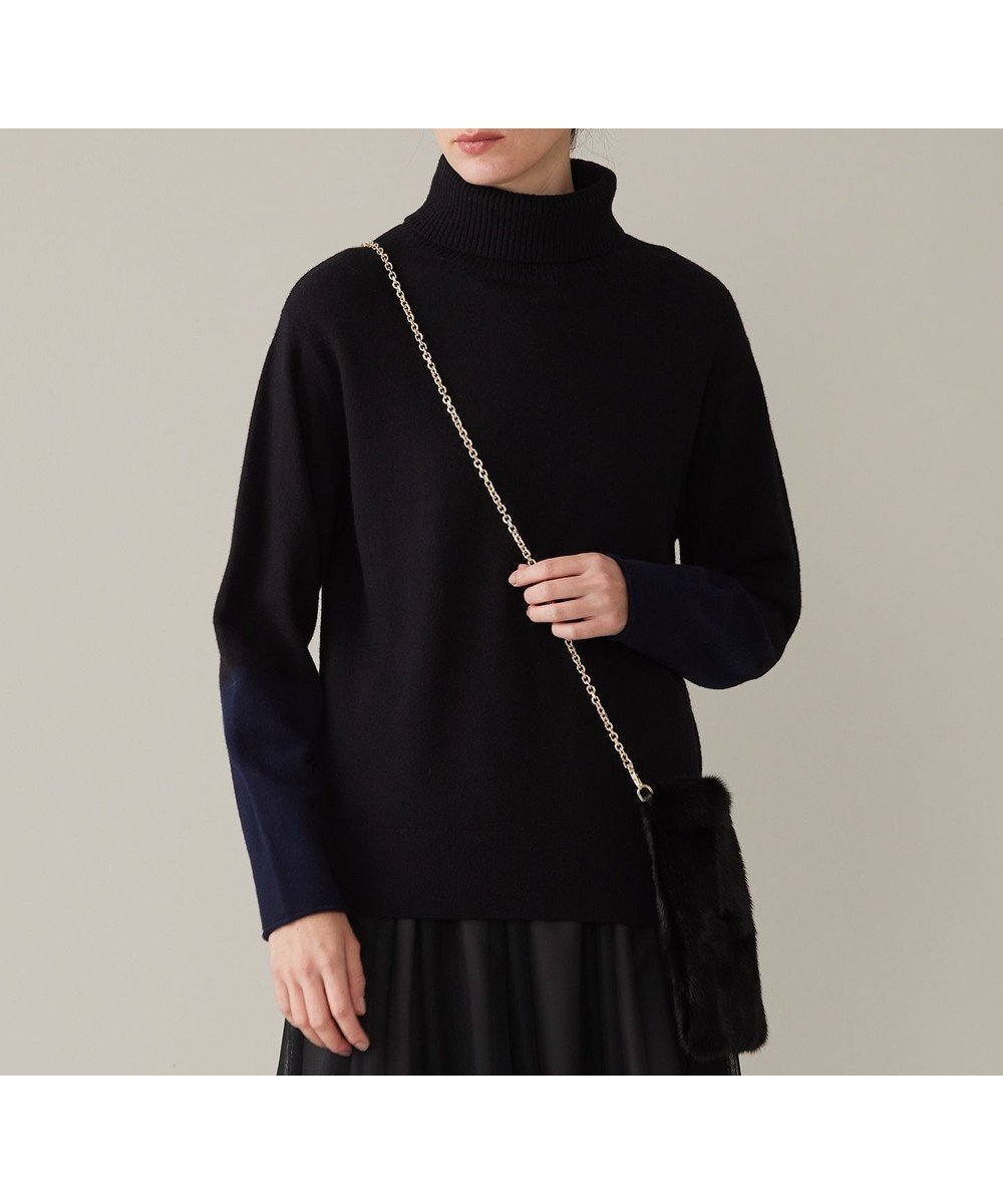 【自由区/JIYU-KU】の【洗える】セミウーステッドウールタートルネック ニット インテリア・キッズ・メンズ・レディースファッション・服の通販 founy(ファニー) ファッション Fashion レディースファッション Fashion for Women トップス・カットソー Cut & Sew Tops ニット Knit Tops & Sweaters タートルネック・ハイネックトップス Turtlenecks & High-Neck Tops セーター Sweater, Knitwear タートル Turtleneck, Turtle Collar タートルネック Turtleneck, High Neck ボトム Bottoms, Lower Wear 洗える Machine Washable A/W・秋冬 Autumn/Winter ブラック×ダークネイビー|ID: prp329100004714207 ipo3291000000034463630