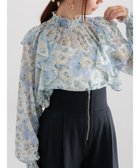 【テチチ/Te chichi】のフラワーパターンシアーフリルブラウス ブルー|ID: prp329100004714227 ipo3291000000034058323