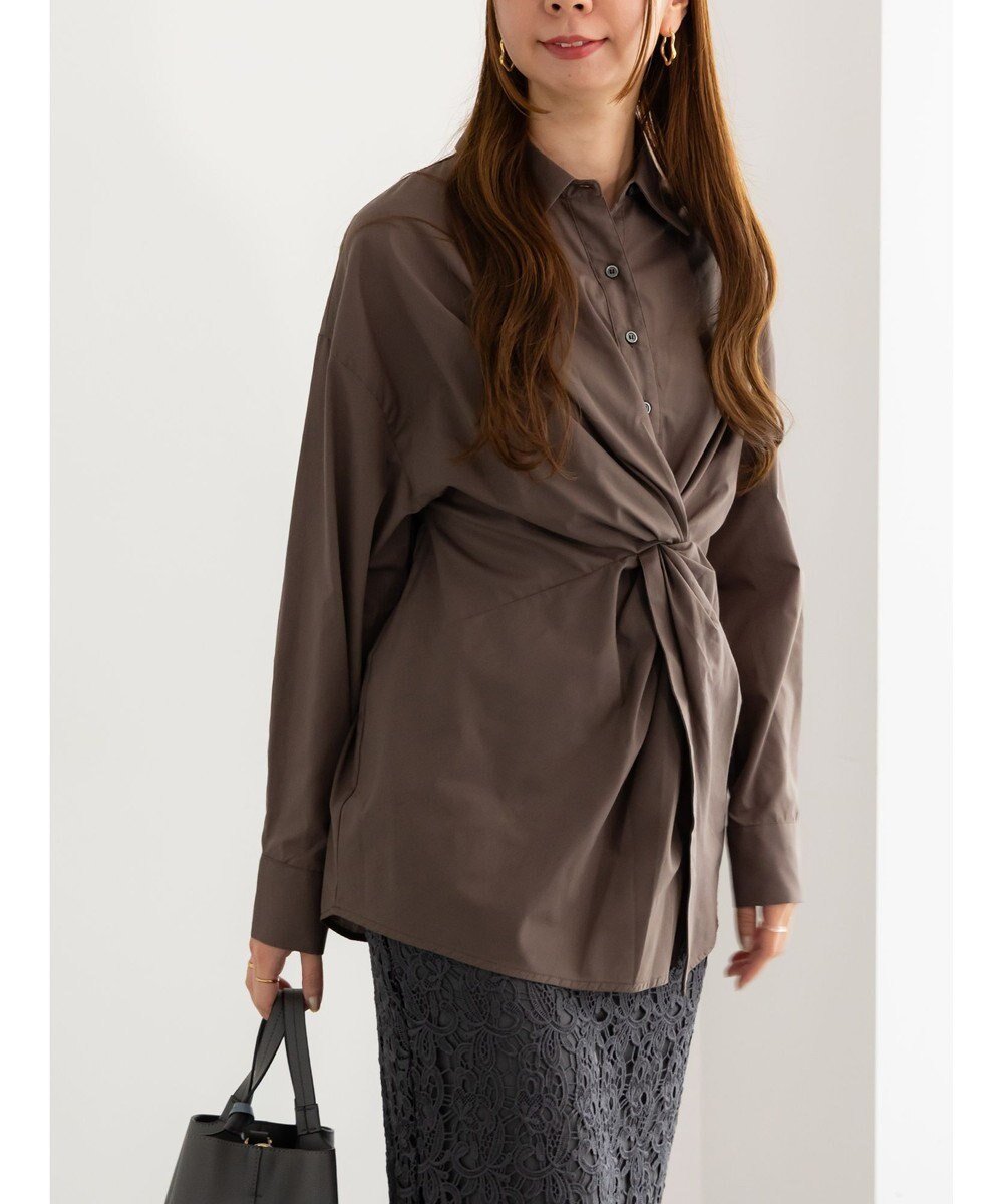 【テチチ/Te chichi】のツイストデザインシャツ《2025Autumn catalog vol.2 item》 インテリア・キッズ・メンズ・レディースファッション・服の通販 founy(ファニー) ファッション Fashion レディースファッション Fashion for Women トップス・カットソー Cut & Sew Tops シャツ・ブラウス・オフィスカジュアル Elegant Blouses & Button-Ups 2025年 2025 2025-2026秋冬・A/W Autumn/Winter 2025–26 AW25–26 おすすめ Recommended / Our Picks シンプル Simple, Minimal ツイスト Tweed, Tweed Fabric ワイド Wide, Wide Fit 夏 Summer S/S・春夏 SS, Spring/Summer, Warm Season A/W・秋冬 Autumn/Winter ブラウン|ID: prp329100004714228 ipo3291000000034058326