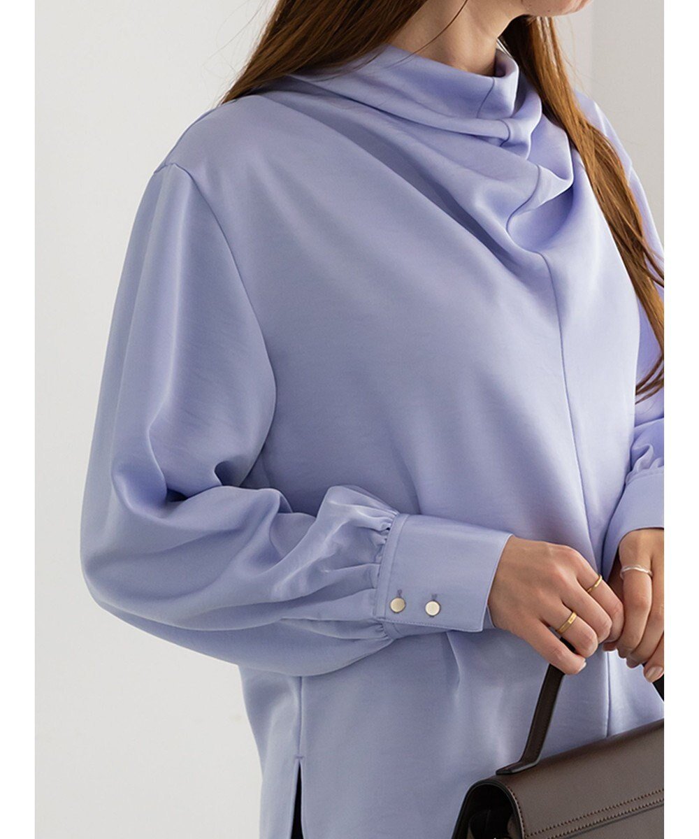 【テチチ/Te chichi】のドレープネックブラウス《2025Autumn catalog vol.2 item》 インテリア・キッズ・メンズ・レディースファッション・服の通販 founy(ファニー) ファッション Fashion レディースファッション Fashion for Women トップス・カットソー Cut & Sew Tops シャツ・ブラウス・オフィスカジュアル Elegant Blouses & Button-Ups 2025年 2025 2025-2026秋冬・A/W Autumn/Winter 2025–26 AW25–26 おすすめ Recommended / Our Picks サテン Satin, Glossy Fabric ラグジュアリー Luxury, Elegant ワイド Wide, Wide Fit 夏 Summer S/S・春夏 SS, Spring/Summer, Warm Season A/W・秋冬 Autumn/Winter ブルー|ID: prp329100004714229 ipo3291000000034058331