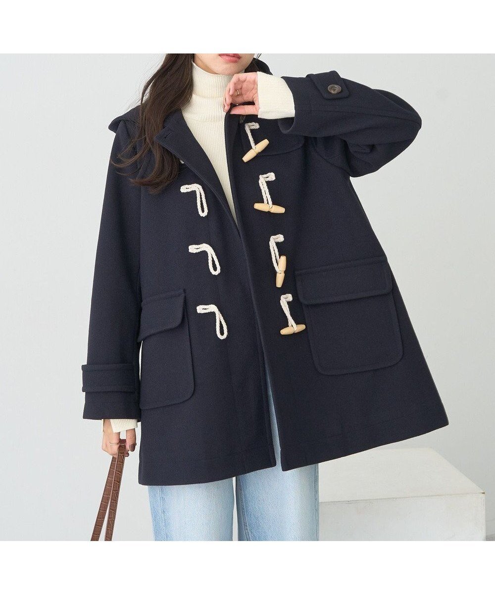 【アースミュージックアンドエコロジー/earth music&ecology】のダッフルコート インテリア・キッズ・メンズ・レディースファッション・服の通販 founy(ファニー) 　ファッション　Fashion　レディースファッション　Fashion for Women　アウター　Coat / Outerwear Collection　コート・ロングコート・ピーコート　Long Coats, Peacoats & More　レディースジャケット・軽アウター　Jackets　ダッフルコート　Duffle Coats　クラシカル　Classical, Vintage-Inspired　ジャケット　Jacket, Outerwear　ダッフルコート　Duffle Coat, Toggle Coat　フラップ　Flap, Flap Pocket　フロント　Front, Front Design　ポケット　Pocket, Pocket Detail　A/W・秋冬　Autumn/Winter　Navy|ID: prp329100004714230 ipo3291000000035374003