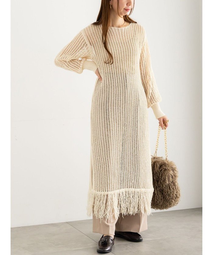 【テチチ/Te chichi】のフリンジメッシュニットワンピース《2025Autumn catalog vol.2 item》 インテリア・キッズ・メンズ・レディースファッション・服の通販 founy(ファニー) https://founy.com/ ファッション Fashion レディースファッション Fashion for Women ワンピース Dresses ニットワンピース Knit Dresses 新作・新入荷 New Arrivals / New In 2025年 2025 2025-2026秋冬・A/W Autumn/Winter 2025–26 AW25–26 フリンジ Fringe, Tassel ボヘミアン Bohemian, Ethnic Style メッシュ Mesh, Net Fabric リラックス Relax, Relaxed Fit 今季 This Season, Current Season 夏 Summer S/S・春夏 SS, Spring/Summer, Warm Season A/W・秋冬 Autumn/Winter |ID: prp329100004714231 ipo3291000000034058336
