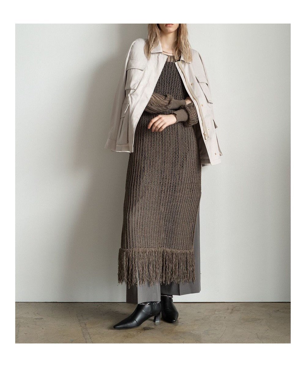 【テチチ/Te chichi】のフリンジメッシュニットワンピース《2025Autumn catalog vol.2 item》 インテリア・キッズ・メンズ・レディースファッション・服の通販 founy(ファニー) 　ファッション　Fashion　レディースファッション　Fashion for Women　ワンピース　Dresses　ニットワンピース　Knit Dresses　新作・新入荷　New Arrivals / New In　2025年　2025　2025-2026秋冬・A/W　Autumn/Winter 2025–26 AW25–26　フリンジ　Fringe, Tassel　ボヘミアン　Bohemian, Ethnic Style　メッシュ　Mesh, Net Fabric　リラックス　Relax, Relaxed Fit　今季　This Season, Current Season　夏　Summer　S/S・春夏　SS, Spring/Summer, Warm Season　A/W・秋冬　Autumn/Winter　モカ|ID: prp329100004714231 ipo3291000000034058338