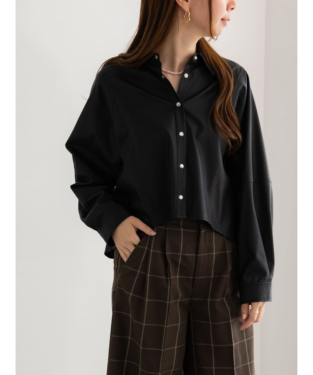 【テチチ/Te chichi】のファブリックアソートクロップトシャツ《2025Autumn catalog vol.2 item》 インテリア・キッズ・メンズ・レディースファッション・服の通販 founy(ファニー) ファッション Fashion レディースファッション Fashion for Women トップス・カットソー Cut & Sew Tops シャツ・ブラウス・オフィスカジュアル Elegant Blouses & Button-Ups 2025年 2025 2025-2026秋冬・A/W Autumn/Winter 2025–26 AW25–26 クロップド Cropped, Short Length フェイクレザー Faux Leather, PU Leather 夏 Summer S/S・春夏 SS, Spring/Summer, Warm Season A/W・秋冬 Autumn/Winter ブラック|ID: prp329100004714238 ipo3291000000034058362