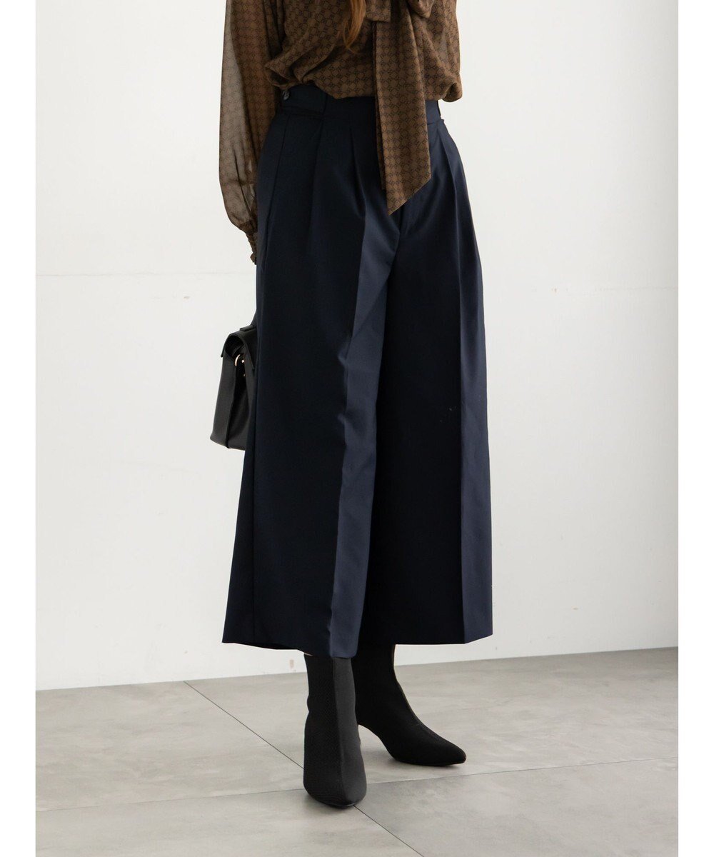 【テチチ/Te chichi】のパターンアソートワイドクロップトパンツ インテリア・キッズ・メンズ・レディースファッション・服の通販 founy(ファニー) 　ファッション　Fashion　レディースファッション　Fashion for Women　パンツ　Pants & Trousers　クロップド　Cropped, Short Length　タイツ　Tights, Legwear　チェック　Check, Plaid, Tartan　フィット　Fit, Slim Fit　ベーシック　Basic, Essential　ワイド　Wide, Wide Fit　ビジネス 仕事 通勤　Business / Work / Commuting　夏　Summer　S/S・春夏　SS, Spring/Summer, Warm Season　無地　Plain, Solid Color　秋　Autumn　A/W・秋冬　Autumn/Winter　ネイビー|ID: prp329100004714242 ipo3291000000034058378