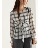 【テチチ/Te chichi】のウエストリボンシアーチェックブラウス ブラック|ID: prp329100004714247 ipo3291000000034058392