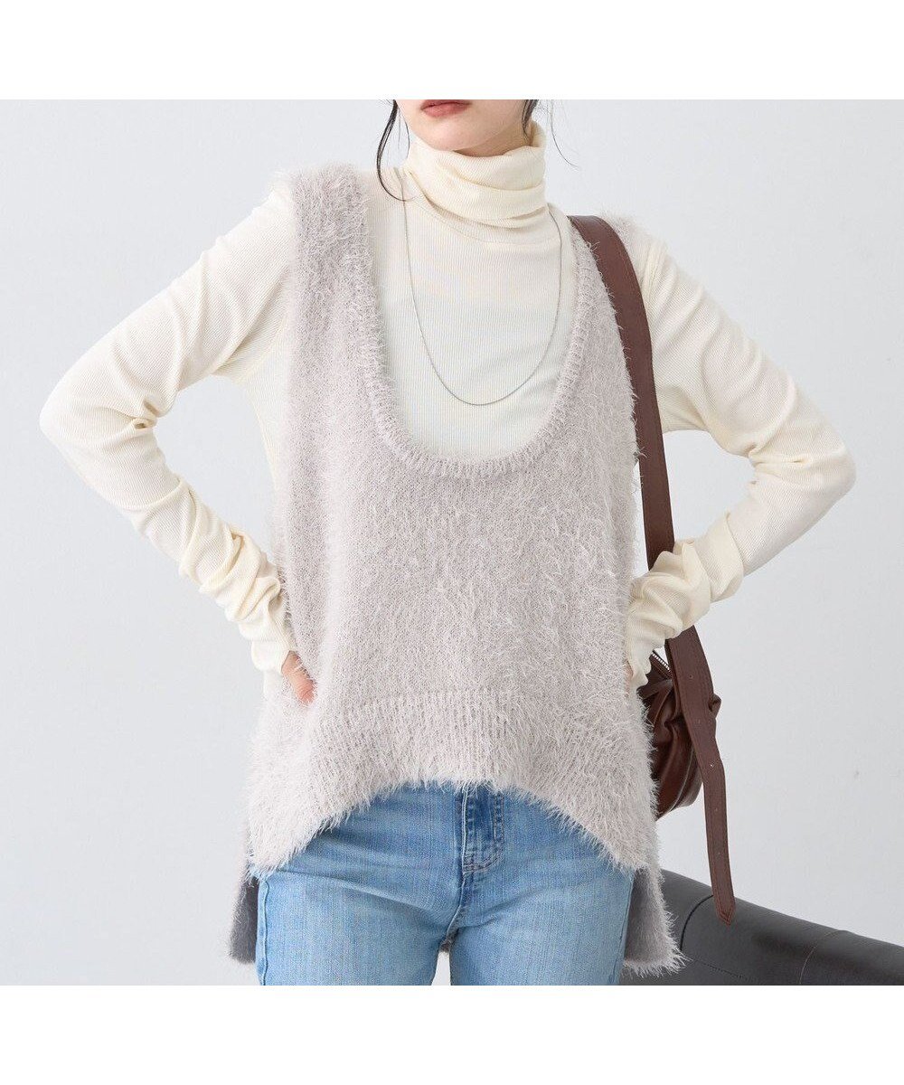 【アースミュージックアンドエコロジー/earth music&ecology】のフェザーUネックニットベスト 人気、トレンドファッション・服の通販 founy(ファニー) ファッション Fashion レディースファッション Fashion for Women アウター Coat / Outerwear Collection トップス・カットソー Cut & Sew Tops ニット Knit Tops & Sweaters ベスト&ジレ / 重ね着スタイル Vests & Gilets インナー Innerwear シンプル Simple, Minimal フェザー Feather, Feather Detail フェザーヤーン Feather Yarn, Fluffy Yarn ベスト Vest, Waistcoat ボックス Boxy, Box Shape ポケット Pocket, Pocket Detail ロング Long, Long-Length A/W・秋冬 Autumn/Winter other-1|ID: prp329100004714254 ipo3291000000035802009
