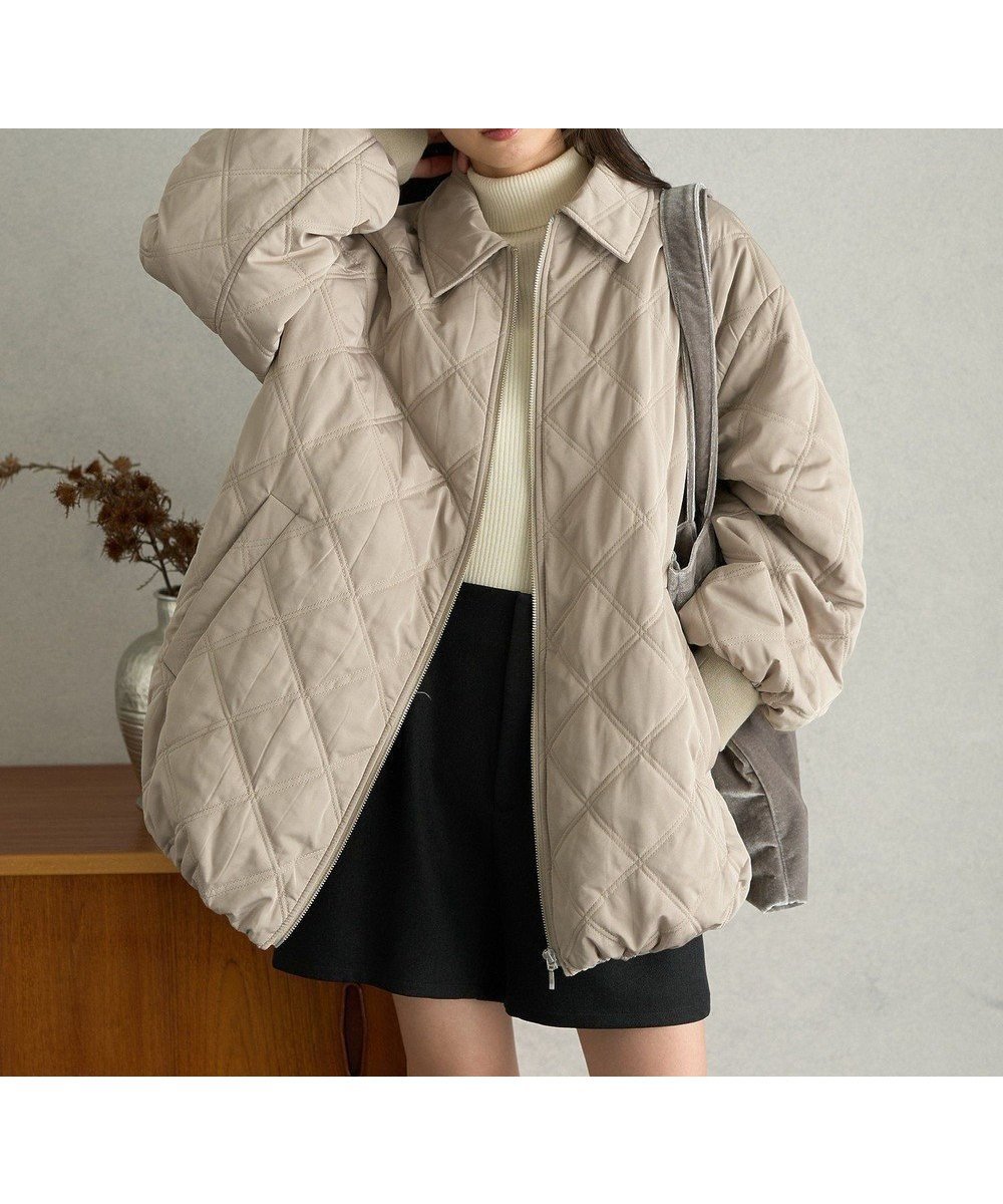 【アースミュージックアンドエコロジー/earth music&ecology】の【WEB限定】ダブルステッチキルティングコート インテリア・キッズ・メンズ・レディースファッション・服の通販 founy(ファニー) ファッション Fashion レディースファッション Fashion for Women アウター Coat / Outerwear Collection コート・ロングコート・ピーコート Long Coats, Peacoats & More レディースジャケット・軽アウター Jackets キルティング Quilted, Quilting ギャザー Gathered, Ruffled ジャケット Jacket, Outerwear ダブル Double, Double-Breasted フェミニン Feminine, Girly ポケット Pocket, Pocket Detail ミドル Middle Length, Mid Height A/W・秋冬 Autumn/Winter Beige|ID: prp329100004714256 ipo3291000000035830258