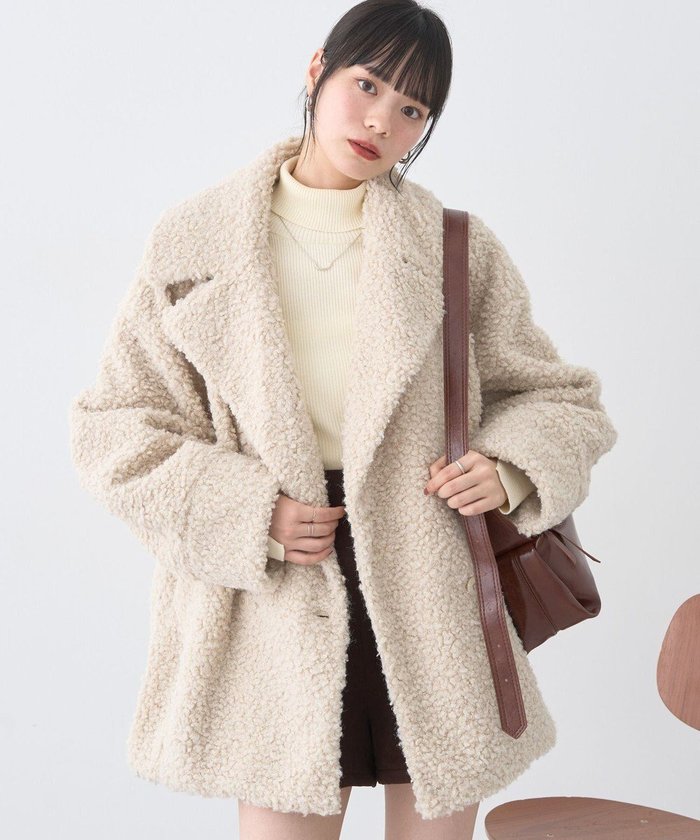 【アースミュージックアンドエコロジー/earth music&ecology】のループファーコート インテリア・キッズ・メンズ・レディースファッション・服の通販 founy(ファニー) https://founy.com/ ファッション Fashion レディースファッション Fashion for Women アウター Coat / Outerwear Collection コート・ロングコート・ピーコート Long Coats, Peacoats & More レディースジャケット・軽アウター Jackets おすすめ Recommended / Our Picks インナー Innerwear シンプル Simple, Minimal ジャケット Jacket, Outerwear ダブル Double, Double-Breasted フェミニン Feminine, Girly フォルム Silhouette, Form フロント Front, Front Design ポケット Pocket, Pocket Detail ループ Loop, Loop Knit 人気 Popular, Best Seller A/W・秋冬 Autumn/Winter |ID: prp329100004714261 ipo3291000000035411699